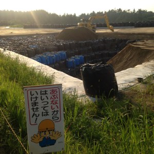 Temporary storage site for radioactively contaminated topsoil, Fukushima City,2014