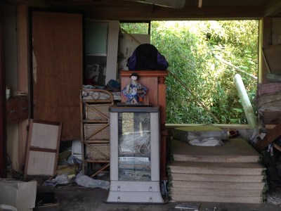 Interior of house devastated by tsunami