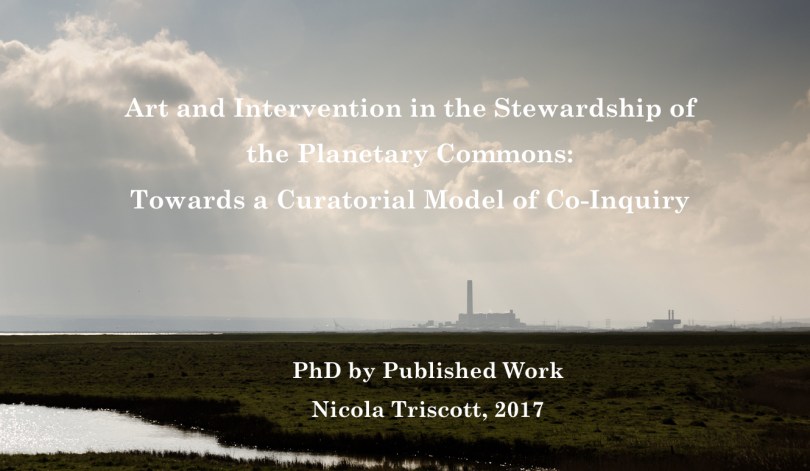 Art and Intervention in the Stewardship of the Planetary Commons: Towards a Curatorial Model of Co-Inquiry. PhD by Published Work. Nicola Triscott, 2017.